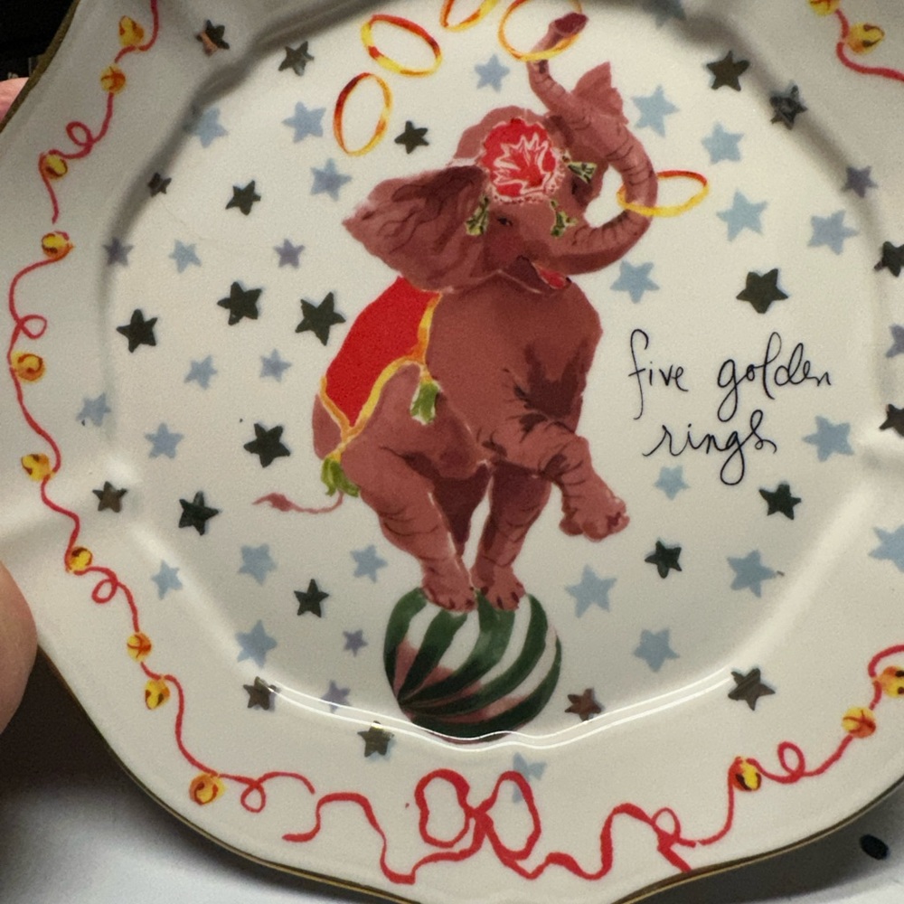 Anthropologie rare Xmas plates inslee fariss 12 days of Christmas